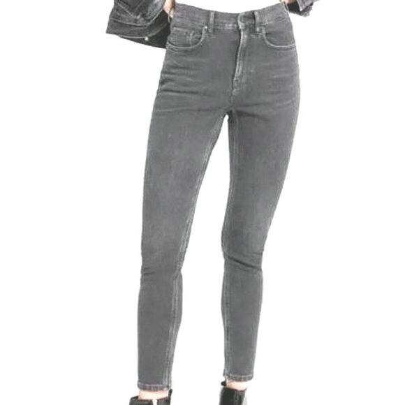 EVERLANE Gray High Rise Slim Straight Jeans  Ankle Sustainable Minimalist Denim - Picture 2 of 14